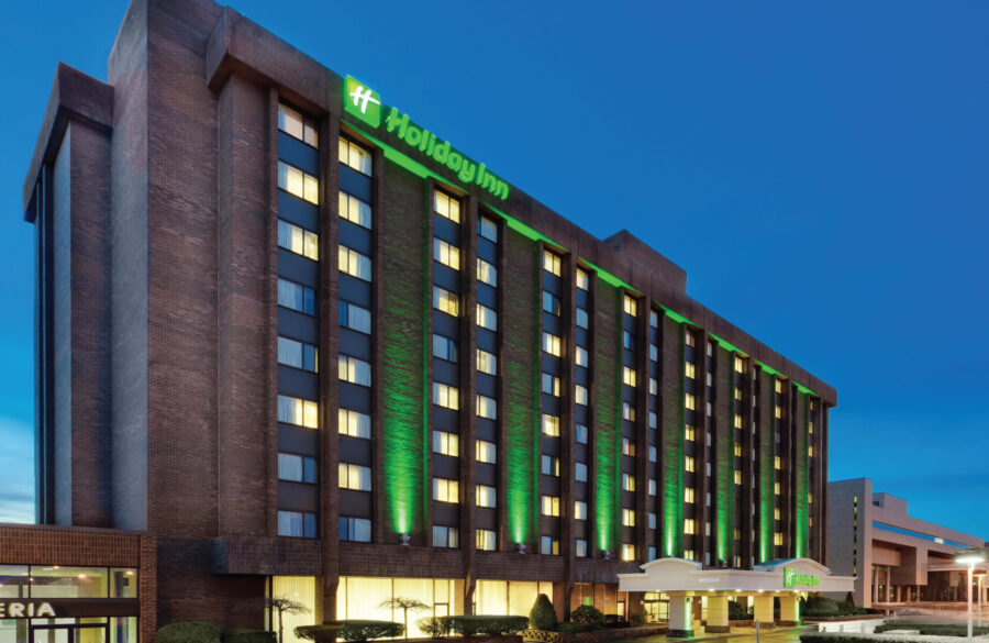 Holiday Inn Binghamton-Downtown Night View of Exterior Building with Lights